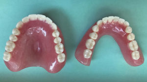 A finished set of full dentures