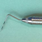 Close up view of a periodontal probe
