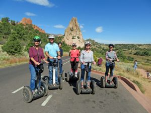 Staff on Segways in the park