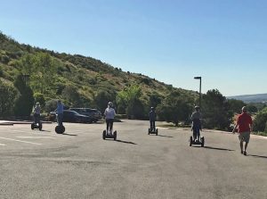 Dr. Albers and staff doing Segway training