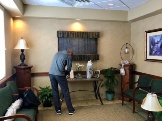 Dr. Albers Unwrapping New Lamps and Accessories during office closure